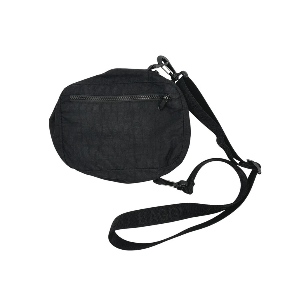 Baggu Sport Crossbody Bag Black Nylon Logo Strap Small Messenger Bag FLAW